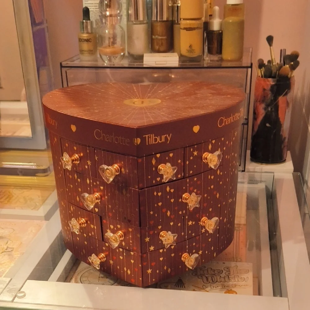 Charlotte Tilbury Brown and Gold Makeup Organizer Box Only
